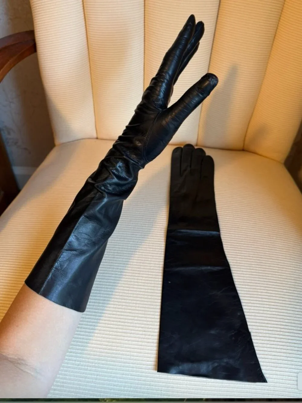 Vintage Hudson's Detroit Real Kid Leather Gloves Made in France Size 7